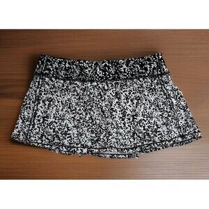 Lululemon Women’s Size 10 Pace Rival Athletic White Black Activewear Skort Skirt